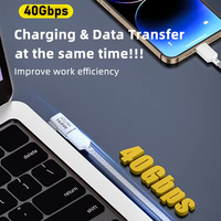 Adaptador USB C Hembra a Macho PD140W, PD 3.1 Thunderbolt 3, Transferencia de Datos de 40 Gbps, Conector de Extensión 8K 60Hz para MacBook Pro/Air