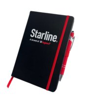 Carnet de notes A5 personnalisé en cuir PU noir, couverture rigide, lignes pointillées et quadrillées, avec stylo – Fournisseur direct usine