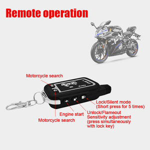 Mode Fernbedienung Automatische Notfall-Diebstahls icherung allgemein 12V Motorrad Zwei-Wege-Alarmsystem - Product Image 3