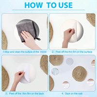4/6/8/10 inch Adhésif Rond Mural Acrylique Miroirs Muraux Sans Cadre Miroirs Muraux pour Chambre à coucher Salle de Bain Décoration Artisanale