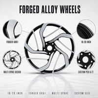 Jantes en alliage d'aluminium 6061 forgées sur mesure MOJIO, 18, 19, 20 pouces, monobloc, vente en gros, jantes de voiture haute performance