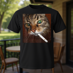 Cat Meme Smoking <b>Cigarette</b> T-Shirt Unisex Adult Size Large Funny Graphic Design - Product Image 3