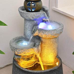 Fuente de Agua Artificial de Resina con Rocas, Decoración de Jardín para Balcón o Patio, Fuente de Agua Circulante Hecha a Mano - Product Image 2