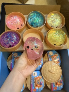2026 New Maltose Filled Glitter Bun Squeeze Toy TPR Slow Rebound Stress Relief <b>Fidget</b> Toy Squishy Dumplings - Product Image 3