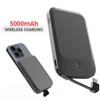 Pengisi Daya Portabel Nirkabel Magnetik 5000mAh Pengisian Cepat 5000 Mah 22.5W Ultra Tipis Kecil Powerbank Ponsel