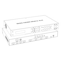 Switcher Video HDMI 2.1 Matrix Kualitas Terbaik 8K60Hz 4x4 4K 120Hz 2 Input 2 Output, Switcher HDMI Matrix 4*4 4x8 8*8