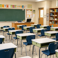 Meilleure vente : Bureau d'étudiant individuel moderne, durable et confortable, avec chaise en acier à trou unique, hauteur fixe et tiroir fermé, pour salle de classe