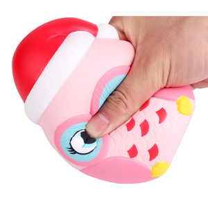 Cartoon Owl PU Foam <b>Squishy</b> Toy Christmas Decoration Blinking Eyes Collectible Gift - Product Image 3