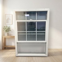 Fenêtre à double battant en PVC thermique de style européen moderne, insonorisée, à glissière verticale, à haut rendement énergétique pour les bâtiments