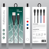 Câble de charge USB au prix d'usine, câble de charge rapide Type C PD, cordon Micro V8 pour Xiaomi Samsung iPhone avec emballage en boîte