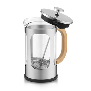 Cafetière à piston en verre borosilicate de 34 oz avec poignée en bambou, en acier inoxydable, pour infusion à froid, sans plastique, avec logo personnalisé - Product Image 3