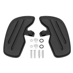 Reposapiés Delanteros para Motocicleta Indian Scout Scout Bobber 2015+ Light Rider, Pedales Grandes Negros Cromados, Kit de Montaje Completo - Product Image 1