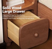 Chevet de chambre à coucher ultra-fin multifonctionnel en noyer massif, mini, petit, pour espaces restreints, 30 cm, moderne, simple, armoire de rangement