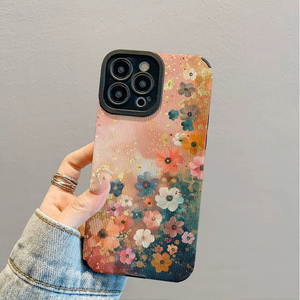 Custodia per cellulare in pelle artificiale TPU con stampa floreale piccola e motivo graffiti per iPhone X, XR, 11, 12, 13, 14, 15, 16, 17, 18 Pro Max - Product Image 3
