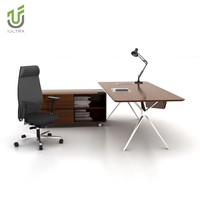 Bureau de direction iULTRA Premium réversible avec étagère et bibliothèque pour poste de travail financier et professionnel