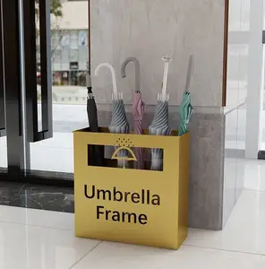 Otel ev ofis giriş bağlantısız dekor Metal kapalı şemsiye standı tutucu şemsiye tutucu raf depolama şemsiye standı s