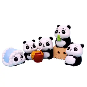 새로운 수지 공예 귀여운 대나무 팬더 꿀 항아리 홈 장식 Microlandschaft 입상 인형의 집 장식품