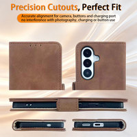 Étui portefeuille souple mat en PU avec compartiments intégrés pour cartes, support réglable, coque fine ajustée parfaitement pour iPhone 15/16/17 Pro Max