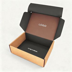 9x6x4 Black Corrugated Paper <b>Gift</b> Shipping <b>Boxes</b> Custom Logo Mailer <b>Boxes</b> for Safe Packaging - Product Image 4