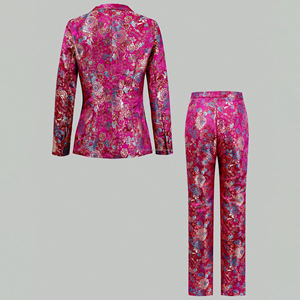 <span class=keywords><strong>Conjunto</strong></span> de Traje de Blazer con Jacquard Floral Personalizado para <span class=keywords><strong>Mujer</strong></span>, Atuendo para Invitadas de Boda - Product Image 4