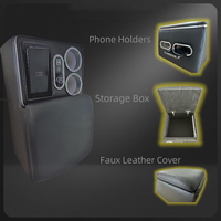 Organisateur de console centrale M4 avec support de téléphone à chargement sans fil et porte-gobelets pour voiture, minivan et camionnette