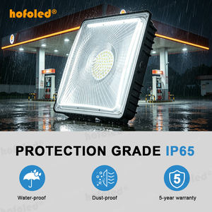 Lumière de station-service super lumineuse, lumière de plafond LED <span class=keywords><strong>pour</strong></span> abri de voiture, éclairage extérieur en aluminium, <span class=keywords><strong>lampe</strong></span> de canopée LED 80W <span class=keywords><strong>pour</strong></span> station-service, garage - Product Image 2