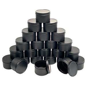 Bougies noires mates de qualité supérieure, 4oz, 8oz, 12oz, avec couvercle, livraison gratuite - Product Image 1