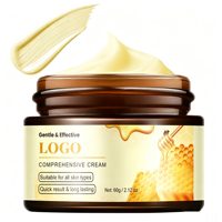 Crème réparatrice pour le visage au venin d'abeille en pot de 60g, logo personnalisé, anti-rides, raffermissante, hydratante, nourrissante, pour le soin des peaux sèches