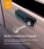 MK731 Mini serrure numérique à combinaison à boutons poussoirs Serrure intelligente à code électronique pour tiroir de casier