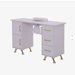 Table de Manucure Moderne de Luxe avec Collecteur de Poussière, Ensemble Double Table et Chaise en Bois pour Salon de Beauté, Idéal pour Salon - Product Image 1