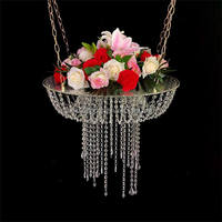 Accessoires de mariage modernes, lustre suspendu, support à gâteau avec perles acryliques, table à gâteau pour mariage, fête d'anniversaire