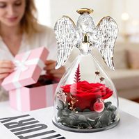 Figurine d'ange en rose éternelle - Réaliste à jamais |   Cadeaux d'anniversaire, de Noël, de la fête des mères, de la Saint-Valentin, d'anniversaire de mariage pour maman, grand-mère