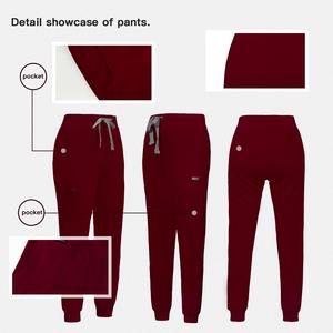 उच्च गुणवत्ता वाले पॉलिएस्टर नर्स ने यूनिसेक्स फैशन कॉलर डिजाइन स्ट्रेची टॉप पैंट सुई के लिए एंटी-झुर्रियों को सेट किया - Product Image 5