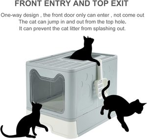 Caja de arena para gatos, lavabo para inodoro para mascotas, perros semicerrada caja de arena para limpiar, bandeja para perros y gatos, caja de arena antisalpicaduras para gatitos - Product Image 3