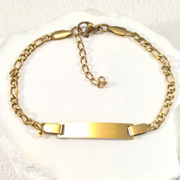 Bracelet en acier inoxydable incurvé gravé personnalisé avec breloque couronne, nom sur mesure, bijou fantaisie DIY, cadeau, vente en gros