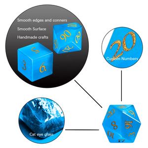 יצרני קוביות ים כחול עין החתול זכוכית Dnd פנינה קוביות למנתחים ודרקונים rpg - Product Image 3