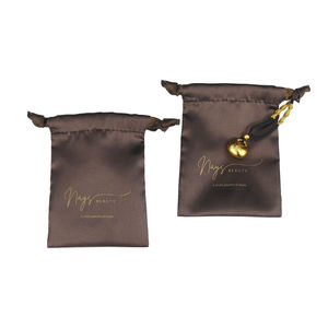 Özel Logo büyük saç demetleri için saten ipli kese Lashes peruk takı yüksek kaliteli ipek saten saten hediye ambalaj çantası - Product Image 6