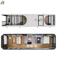 Maison de conteneurs de luxe en structure acier préfabriquée, mini-maison moderne, hôtel capsule spatiale