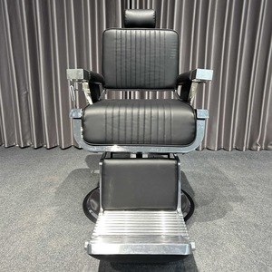 <span class=keywords><strong>Chaise</strong></span> <span class=keywords><strong>de</strong></span> barbier professionnelle <span class=keywords><strong>de</strong></span> haute qualité, entièrement noire, en cuir synthétique avec roulettes, <span class=keywords><strong>chaise</strong></span> <span class=keywords><strong>de</strong></span> coiffure pour barbier - Product Image 3