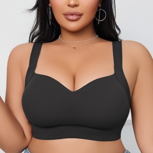 Soutien-gorge <span class=keywords><strong>de</strong></span> <span class=keywords><strong>sport</strong></span> grande taille uni pour femme, sans armatures, sans coutures, tissé, à couvrance complète, push-up, avec soutien dorsal, respirant, pour l'été et le quotidien - Product Image 3