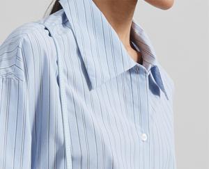 Autunno elegante giacca a righe con <span class=keywords><strong>colletto</strong></span> rovesciato <span class=keywords><strong>Maxi</strong></span> abito Casual da donna a maniche lunghe abito a righe - Product Image 3