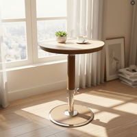 Table basse de salon de luxe couleur grain de bois, petite table de chevet ronde moderne pour chambre à coucher, personnalisable