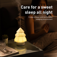 Humidificateur ultrasonique électrique 7 couleurs avec diffuseur d'aromathérapie, arrêt automatique, design sapin de Noël, en plastique pour la maison