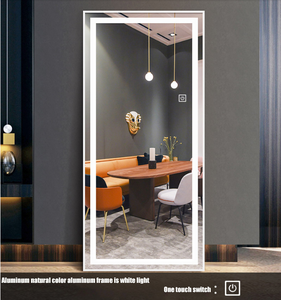 Miroir pleine longueur LED encastré doré, avec capteur de mouvement intelligent et commande tactile, pour <span class=keywords><strong>mur</strong></span> et sol - Product Image 5