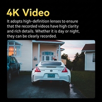 Caméra embarquée de vision nocturne sans fil X8 4K Ultra HD à double objectif avec ADAS et écran IPS 3 pouces avec WiFi