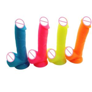 بيع جيد 8 بوصة قضيب مطاطي للبالغين النساء الرجال كوب شفط قوي اليد الحرة سيليكون القضيب - Product Image 4