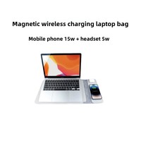 Housse pour ordinateur portable multifonctionnelle et portable de 16 pouces, 3-en-1, avec chargeur sans fil 15W, sacoche, vente en gros directe d'usine