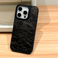 Nouvelle Coque de Téléphone Simple en Cuir PU Couleur Unie, Tendance, Coque Rigide PC pour iPhone 16 11 12 13 15 Plus 17 Pro Max – Vente en Gros et Personnalisation