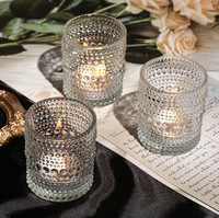 Vente flash - Pots à bougies en verre cylindriques colorés et gaufrés, couvercle en alliage de zinc, boîte cadeau, impression sérigraphique personnalisée, décoration d'intérieur de luxe