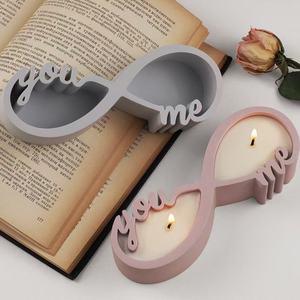 고품질 실리콘 몰드 시멘트 콘크리트 DIY 석고 몰드 유앤미 커플 캔들 컵 실리콘 몰드 캔들 용기 몰드 수납함 - Product Image 3